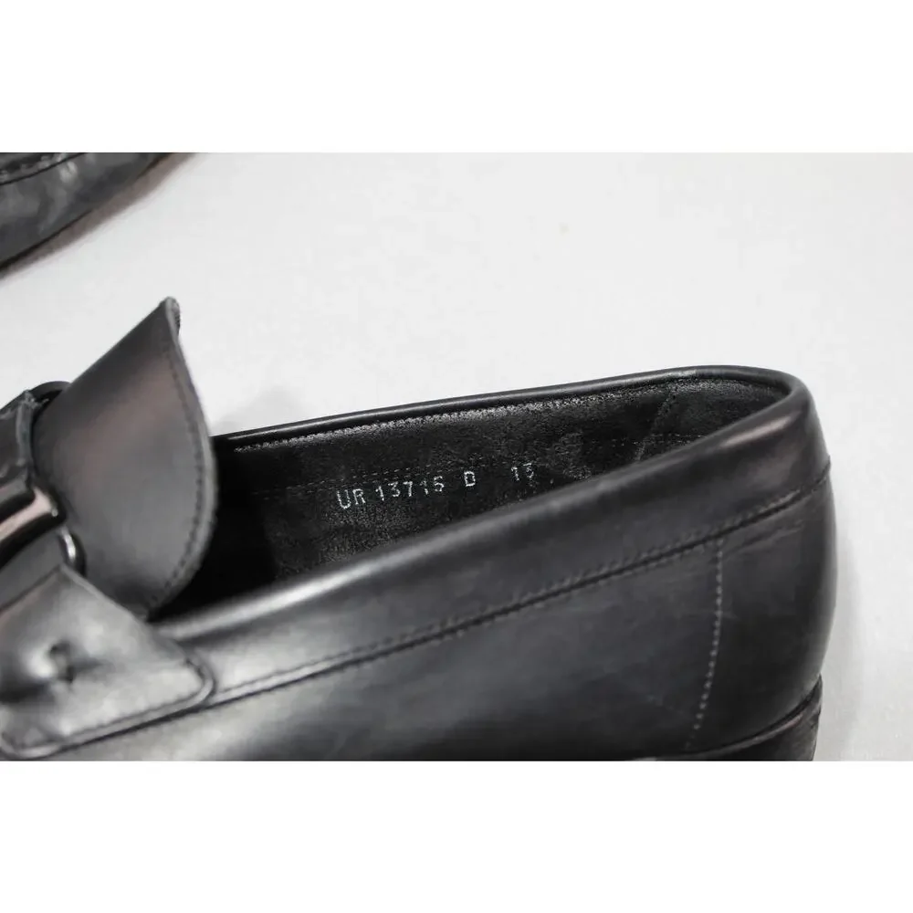 Salvatore Ferragamo All Black Leather Bit Loafers Shoes Men's 13 Dress